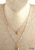 Boho Necklace, RH Two Layer Copper Gold Lock and Key